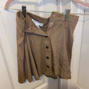 Tan suede skirt with buttons
